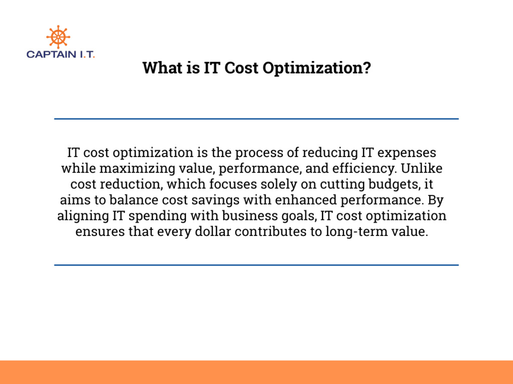 what is IT cost optimization